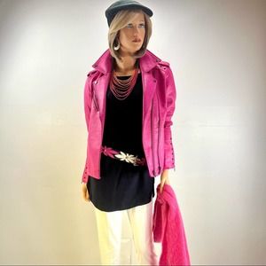 Fucsia jacket, make a statement, medium, very cool look. NWOT